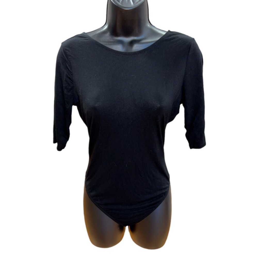 NWOT Full Tilt Black Backless Half Sleeve Body Suit Sz M